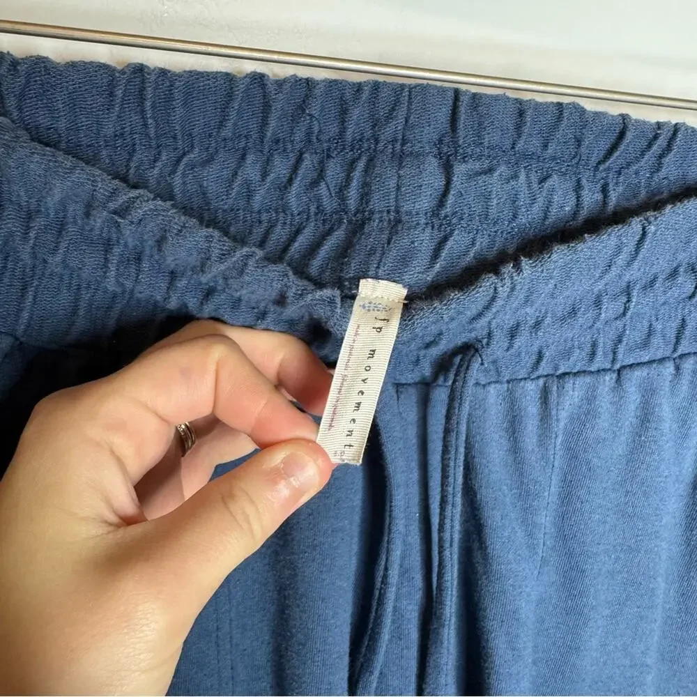 Free People Movement Sunny Skinny Drawstring Joggers Swetapants Blue Size Small
